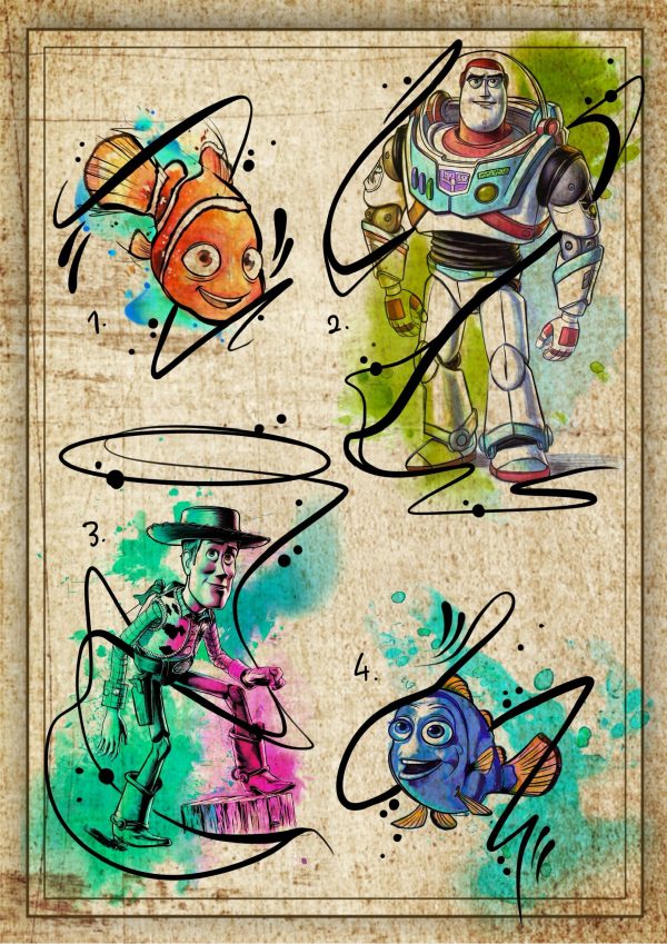 Pixar inspired designs by Daniel Online