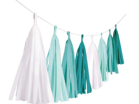 Aqua Glamor Paper Tassel Garland Online