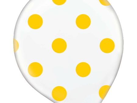 Yellow Sunshine Polka Dot Latex Balloon 20ct Supply