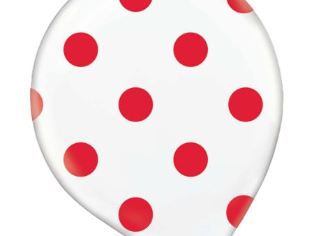 Apple Red Polka Dot Latex Balloon 20ct Cheap