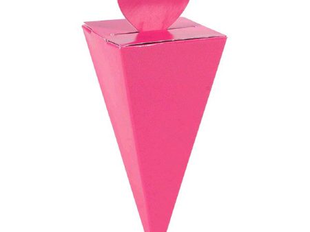 Bright Pink Cone Favor Boxes 50pcs Hot on Sale