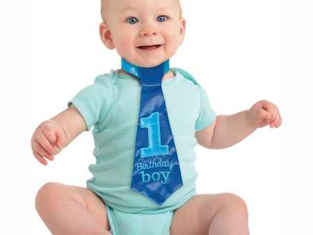 1st Birthday Blue Fabric Tie Cheap